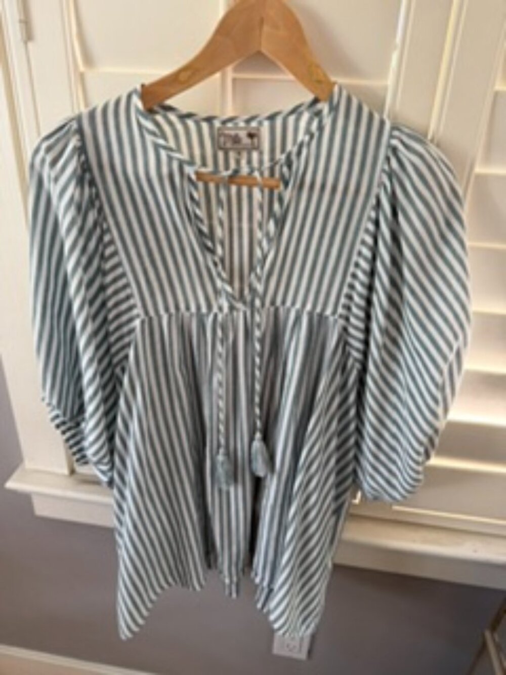 Mille‎ Thalia Striped Blouse in Calais Stripe Size S Balloon Sleeve
